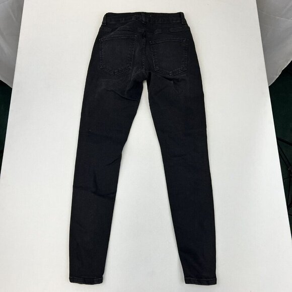 Denim & Co. Womens Distressed Five Pocket Skinny Jeans Black Size 4 - Picture 6 of 10